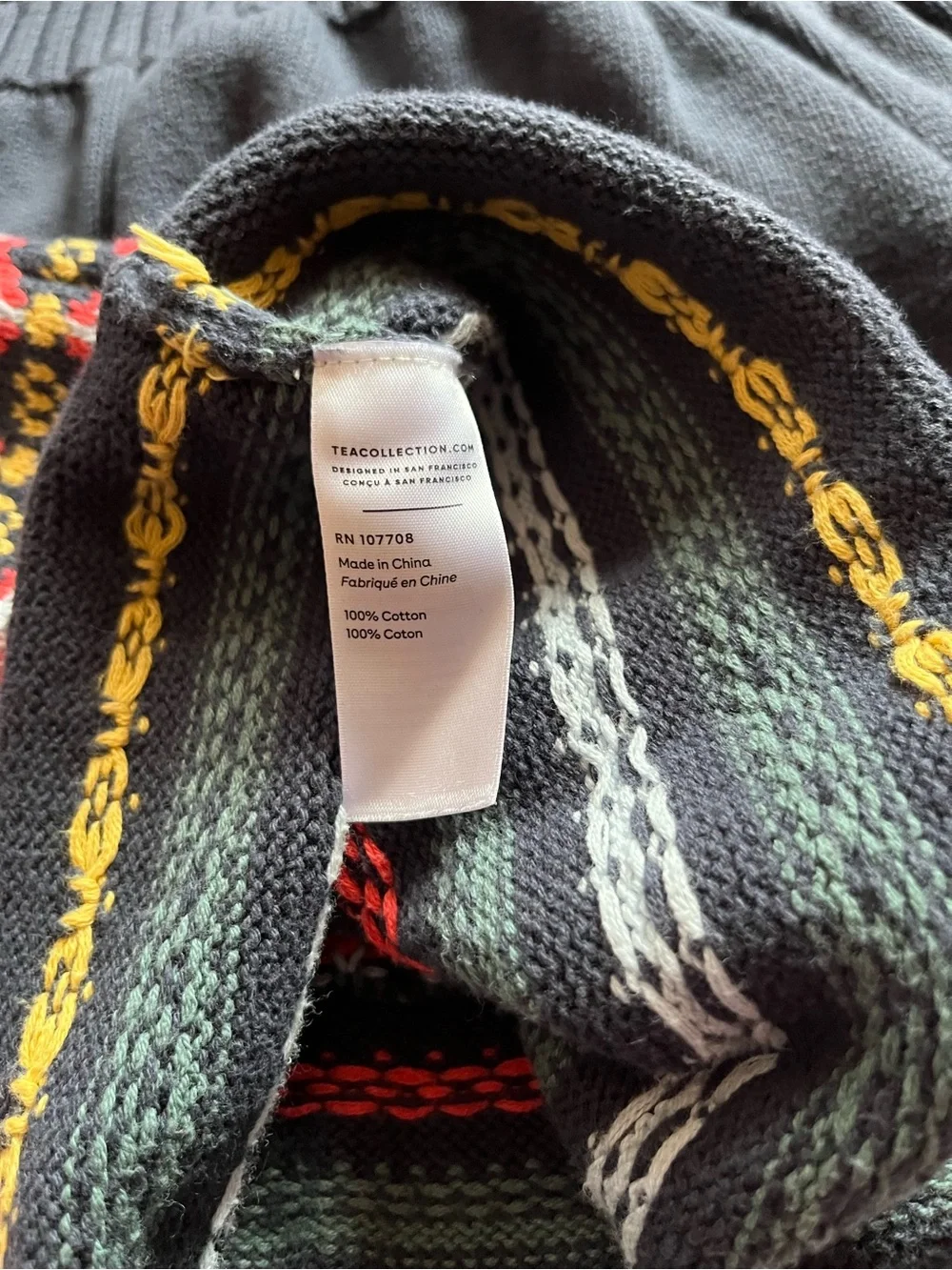 NWOT Tea Collection Fair Isle Sweater Dress in Indigo Navy